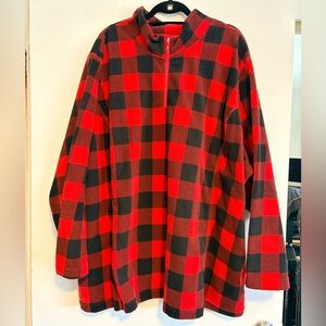 Woman Within Buffalo Plaid Fleece Pullover - 4X - 34/36